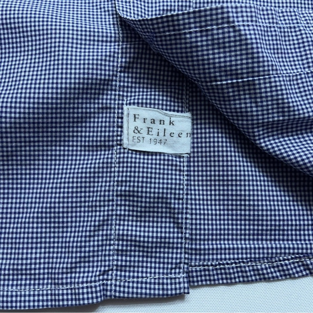 Frank & Eileen Paul Button Up Shirt Mens Size Large Long Sleeve Blue Checked USA - Picture 9 of 13